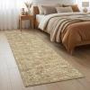 Garvee Washable 10×13 Area Rugs for Living Room, Vintage Non Slip Bedroom Rugs, Low Pile Ultra Thin Floral Rug for Dining Room Office, Non Shedding Stain Resistant Home Decor Carpet, Brown(Accent|beige)