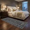 Garvee Washable 10×13 Area Rugs for Living Room, Vintage Non Slip Bedroom Rugs, Low Pile Ultra Thin Floral Rug for Dining Room Office, Non Shedding Stain Resistant Home Decor Carpet, Brown(Accent|black)