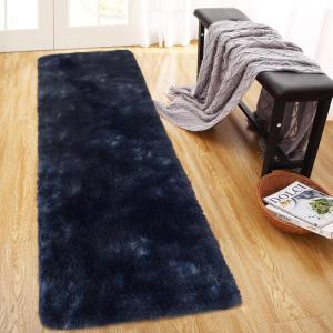 Garvee 8×10 Area Rug for Living Room, Fluffy Shag Soft Washable Rugs Large Fuzzy Plush Indoor Carpet for Bedroom Nursery Playroom Kids Girls Boys Room (Tie-dye Black Grey)(Tie-dyed Navy)