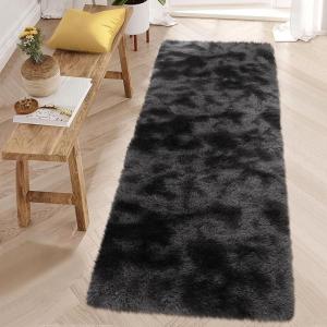 Garvee 8×10 Area Rug for Living Room, Fluffy Shag Soft Washable Rugs Large Fuzzy Plush Indoor Carpet for Bedroom Nursery Playroom Kids Girls Boys Room (Tie-dye Black Grey)(Tie-dyed Black/Grey)
