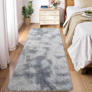 Garvee 8×10 Area Rug for Living Room, Fluffy Shag Soft Washable Rugs Large Fuzzy Plush Indoor Carpet for Bedroom Nursery Playroom Kids Girls Boys Room (Tie-dye Black Grey)(Tie-dyed Light Grey)