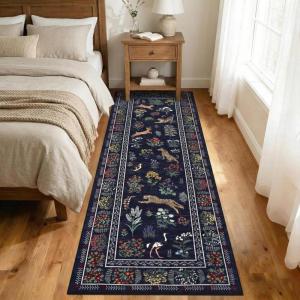 Garvee Animal 4×6 Area Rugs for Living Room, Large Bedroom Washable Rugs, Thin Modern Nursery Rug Non-Shedding Kids Playroom Rug Stain Resistant Large Carpet for Kids Room Dining Room, Dark Blue(Modern|blue)