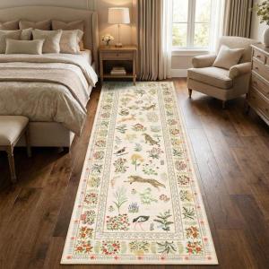 Garvee Animal 4×6 Area Rugs for Living Room, Large Bedroom Washable Rugs, Thin Modern Nursery Rug Non-Shedding Kids Playroom Rug Stain Resistant Large Carpet for Kids Room Dining Room, Dark Blue(Modern|beige)