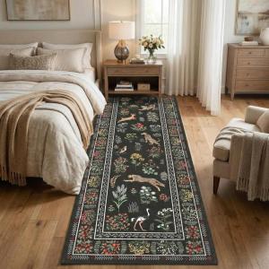 Garvee Animal 4×6 Area Rugs for Living Room, Large Bedroom Washable Rugs, Thin Modern Nursery Rug Non-Shedding Kids Playroom Rug Stain Resistant Large Carpet for Kids Room Dining Room, Dark Blue(Modern|black)