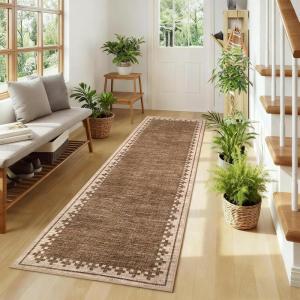 Garvee Large Area Rug 9×12, Traditional Border Design Carpet, Vintage Indoor Floor Mat for Living Room, Heavy Duty Non-Shedding Rug for Dining Room Under Table, Formal Bedroom Decor,Sage Green(Brown)