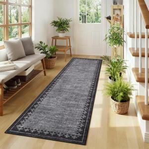 Garvee Large Area Rug 9×12, Traditional Border Design Carpet, Vintage Indoor Floor Mat for Living Room, Heavy Duty Non-Shedding Rug for Dining Room Under Table, Formal Bedroom Decor,Sage Green(Black Grey)
