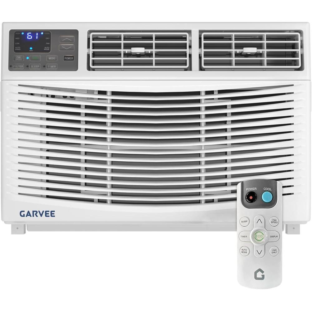 image:imageGarvee 6000 BTU UShaped Window Air Conditioner Cools Up to 269 SqFt Ultra Quiet Operation Energy Efficient Includes Remote Control White12000 BTU