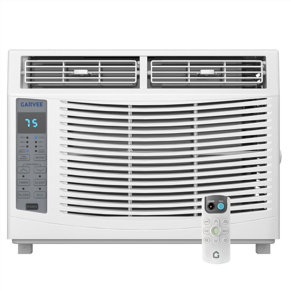image:imageGarvee 6000 BTU UShaped Window Air Conditioner Cools Up to 269 SqFt Ultra Quiet Operation Energy Efficient Includes Remote Control White6000 BTUs