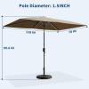 Garvee 10′ x 6.5′ Rectangular Patio Umbrella, Outdoor Table Umbrella with Crank and Push Button Tilt, Market Umbrella Sun Umbrella with 6 Sturdy Ribs Tilt for Garden, Deck, Lawn, Pool -Tan