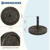 Garvee Round Patio Umbrella Base, 20″ 26.5LB Heavy Weight Stand Antiqued Umbrella Stand with Adjustable Pole Adapters Fits 1.5″ to 2.1″ Poles for 7.5-11FT Umbrellas for Outdoor Deck Poolside, Bronze(26.5LB Weight)