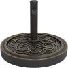 Garvee Round Patio Umbrella Base, 20″ 26.5LB Heavy Weight Stand Antiqued Umbrella Stand with Adjustable Pole Adapters Fits 1.5″ to 2.1″ Poles for 7.5-11FT Umbrellas for Outdoor Deck Poolside, Bronze(26.5LB Weight)