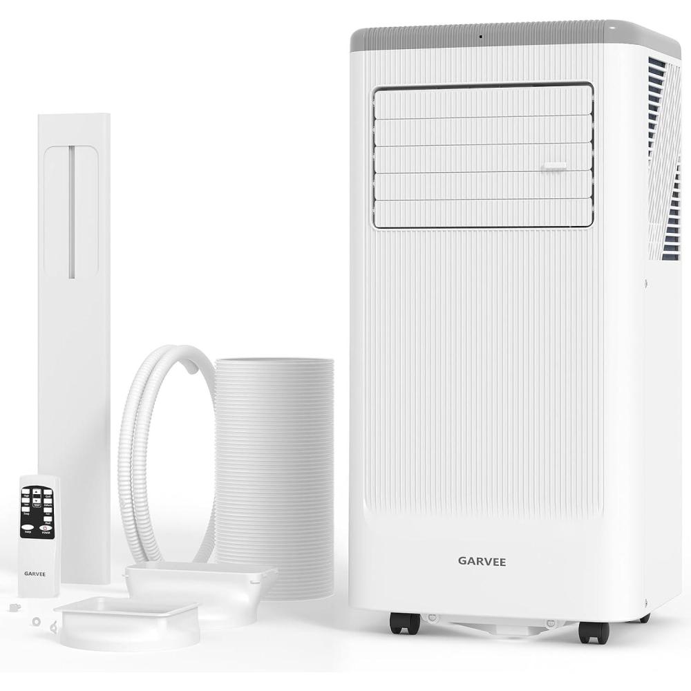 image:imageGarvee 8000BTUs Portable Air Conditioner with Remote Control350 SqFt Max 48dB Portable AC Unit Dehumidifier Fan Sleep 24H TimerampInstallation Kit DOE Certified Ceer 62Dark GreyWhite