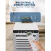 8000 BTU Portable Air Conditioner with Black Top Cover, Cooling, Dehumidifying, and Fan Functions, Suitable for Medium-Sized Rooms, Quiet Mode, 24-Hour Timer & Easy Setup(Crystal White)