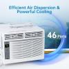 Window Air Conditioner, 10000 BTU Compact AC Unit, Energy Saving Window AC, Smart AC with 3 Modes Cool Dry Fan Speed Control,Cools Up to 450 Sq.Ft,115v Mini Air Conditioner for Bedroom,Office,Home(White)