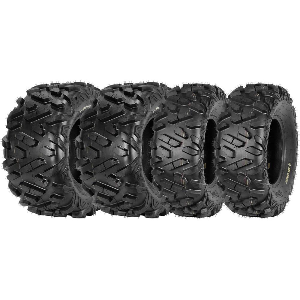 image:imageSet of 4 AllTerrain ATVUTV Tires 29x914 Front amp 29x1114 Rear 6PR ATV Tire for Trail Riding Mud Sand Farm amp Outdoor WorkDAV11026X912  26X1112