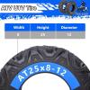 Garvee Set of 2 Garvee ATV Trail Tires 25×8-12/6PR Knobby Sport Tires, Tubeless, AT25x8-12-6PR TL KNIGHT(25×8-12)