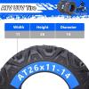 Garvee Set of 2 Garvee ATV Trail Tires 25×8-12/6PR Knobby Sport Tires, Tubeless, AT25x8-12-6PR TL KNIGHT(26×11-14)