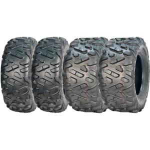 Garvee Set of 2 21×7-10 ATV Tires, 4PR Durable Tubeless, 21x7x10 Quad All Terrain Go Kart UTV Off Road Tires, Heavy-Duty Deep Tread for Trail, Sand, Mud & Track(25X8-12 & 25X10-12)