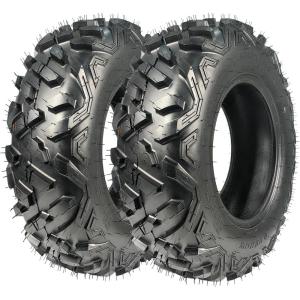 Garvee Set of 2 25×8-12 6PR ATV UTV Tires, All Terrain 25x8x12 Tubeless Tires for Mud, Trail, Sand, Gravel & Street, Heavy-Duty Design for Off-Road Riding(DAV 110)