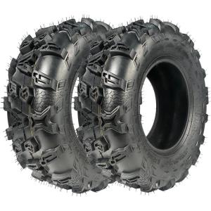 Garvee Set of 2 25×8-12 6PR ATV UTV Tires, All Terrain 25x8x12 Tubeless Tires for Mud, Trail, Sand, Gravel & Street, Heavy-Duty Design for Off-Road Riding(DAV111)