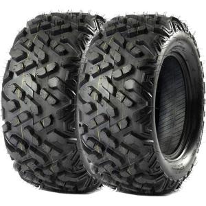 Garvee Set of 2 25×8-12 6PR ATV UTV Tires, All Terrain 25x8x12 Tubeless Tires for Mud, Trail, Sand, Gravel & Street, Heavy-Duty Design for Off-Road Riding(DJ1001)
