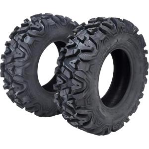 Garvee Set of 2 Garvee ATV Trail Tires 25×8-12/6PR Knobby Sport Tires, Tubeless, AT25x8-12-6PR TL KNIGHT(25×8-12)