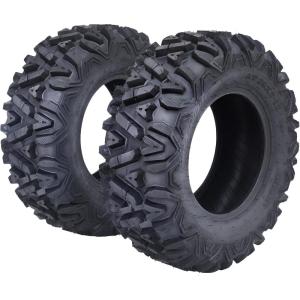 Garvee Set of 2 Garvee ATV Trail Tires 25×8-12/6PR Knobby Sport Tires, Tubeless, AT25x8-12-6PR TL KNIGHT(26×9-12)