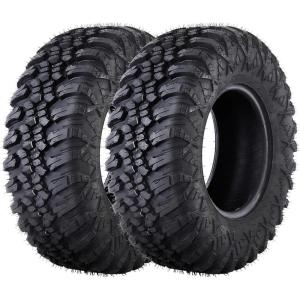 Garvee Set of 4 ATV UTV Tires 24×8-12 Front & 24×9-11 Rear, 6 PR Tubeless All-Terrain Tires for Mud, Dirt, Desert, Rock – Replacement Tires(AURORA A/T)