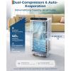 Garvee 10000BTUs Portable Air Conditioner for Room 450Sq.Ft.Remote Control,Portable AC with Dehumidifier,Auto Evaporation,Fan,Sleep,24H Timer&Installation Kit,48dB,DOE Certified,Ceer 6.6,Heater White(White)