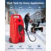 Garvee 15 Gallon Gas Can, Fuel Tank Container with LE Fluid Transfer Manual 10 FT Siphon Pump, Portable Diesel Gas Storage Caddy w/Wheels for Car, ATV, Weeder, Boat, Tractor, Snow Blower,Generator(Grey 15 Gal Backpack)