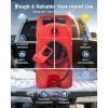 Garvee 15 Gallon Gas Can, Fuel Tank Container with LE Fluid Transfer Manual 10 FT Siphon Pump, Portable Diesel Gas Storage Caddy w/Wheels for Car, ATV, Weeder, Boat, Tractor, Snow Blower,Generator(RED 15GAL Packback)
