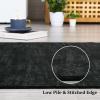 Garvee Living Room Rug 8×10 Washable Rug Trellis Rugs for Bedroom Non Slip Low Pile Indoor Carpet Soft Non-Shedding Foldable Thin Mat for Bedroom Dining Room Farmhouse Kids Playroom Office Orange(Solid Black)