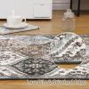 Garvee Living Room Rug 8×10 Washable Rug Trellis Rugs for Bedroom Non Slip Low Pile Indoor Carpet Soft Non-Shedding Foldable Thin Mat for Bedroom Dining Room Farmhouse Kids Playroom Office Orange(Trellis Grey)