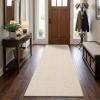 Garvee Living Room Rug 8×10 Washable Rug Trellis Rugs for Bedroom Non Slip Low Pile Indoor Carpet Soft Non-Shedding Foldable Thin Mat for Bedroom Dining Room Farmhouse Kids Playroom Office Orange(Solid Beige)