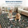 Garvee Living Room Rug 8×10 Washable Rug Trellis Rugs for Bedroom Non Slip Low Pile Indoor Carpet Soft Non-Shedding Foldable Thin Mat for Bedroom Dining Room Farmhouse Kids Playroom Office Orange(Green)