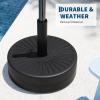 Garvee Round Patio Umbrella Base, 20″ 80LB Weight Stand Fillable Umbrella Stand with Adjustable Steel Pole Adapters Fits 1.5″ to 2.1″ Poles for 7.5-11FT Umbrellas for Outdoor Deck Poolside, Black