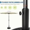Garvee Round Patio Umbrella Base, 20″ 80LB Weight Stand Fillable Umbrella Stand with Adjustable Steel Pole Adapters Fits 1.5″ to 2.1″ Poles for 7.5-11FT Umbrellas for Outdoor Deck Poolside, Black