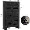 Garvee Shoe Storage Cabinet with 2 Flip Drawers, Freestanding Shoe Organizer Storage for Entryway with 2 Side Hooks, Farmhouse Hidden Slim Narrow Shoe Rack Cabinet, Gray(Black)
