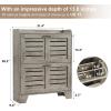 Garvee Shoe Storage Cabinet with 2 Flip Drawers, Freestanding Shoe Organizer Storage for Entryway with 2 Side Hooks, Farmhouse Hidden Slim Narrow Shoe Rack Cabinet, Gray(Grey)