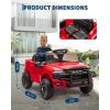 Kids Ride On Cars, Licensed RAM 12V Electric Ride On Truck Car w/Remote Control, Electric Pickup Car for Toddlers, Spring Suspension, LED Lights, Music, Ride On Toys for Boys Girls(Red)