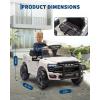 Kids Ride On Cars, Licensed RAM 12V Electric Ride On Truck Car w/Remote Control, Electric Pickup Car for Toddlers, Spring Suspension, LED Lights, Music, Ride On Toys for Boys Girls(White)