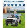 Kids Ride On Cars, Licensed RAM 12V Electric Ride On Truck Car w/Remote Control, Electric Pickup Car for Toddlers, Spring Suspension, LED Lights, Music, Ride On Toys for Boys Girls(White)
