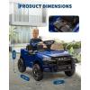 Kids Ride On Cars, Licensed RAM 12V Electric Ride On Truck Car w/Remote Control, Electric Pickup Car for Toddlers, Spring Suspension, LED Lights, Music, Ride On Toys for Boys Girls(Dark Blue)
