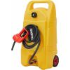 Garvee 15 Gallon Gas Can, Fuel Tank Container with LE Fluid Transfer Manual 10 FT Siphon Pump, Portable Diesel Gas Storage Caddy w/Wheels for Car, ATV, Weeder, Boat, Tractor, Snow Blower,Generator(YELLOW 15GAL Packback)