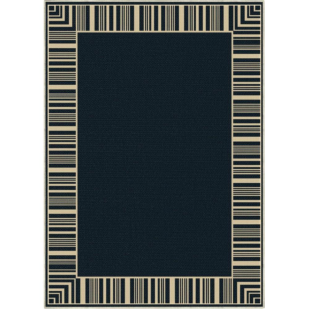 image:imageGarvee Bordered Outdoor Area Rug 8x10ft Casual Design with Striped Border Stain Resistant Highly Durable for Patio Balcony Bedroom Living Room Dining Room BathroomBlack