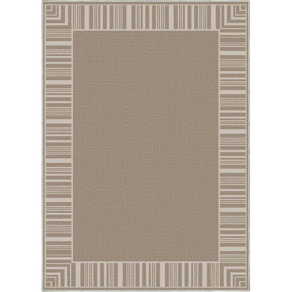 image:imageGarvee Bordered Outdoor Area Rug 8x10ft Casual Design with Striped Border Stain Resistant Highly Durable for Patio Balcony Bedroom Living Room Dining Room BathroomBeige Brown
