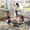 Garvee 2’x6′ Runner Rug Washable, Modern Abstract Marble Kitchen Mat, Non-Slip Indoor Entryway Rug, Foldable Thin Carpet for Narrow Spaces, Modern Indoor Decor, Black(Black)
