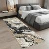 Garvee 2’x6′ Runner Rug Washable, Modern Abstract Marble Kitchen Mat, Non-Slip Indoor Entryway Rug, Foldable Thin Carpet for Narrow Spaces, Modern Indoor Decor, Black(Black)