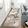 Garvee 2’x6′ Runner Rug Washable, Modern Abstract Marble Kitchen Mat, Non-Slip Indoor Entryway Rug, Foldable Thin Carpet for Narrow Spaces, Modern Indoor Decor, Black(Grey)