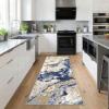 Garvee 2’x6′ Runner Rug Washable, Modern Abstract Marble Kitchen Mat, Non-Slip Indoor Entryway Rug, Foldable Thin Carpet for Narrow Spaces, Modern Indoor Decor, Black(Blue)